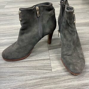 Tory Burch Pierced XL 65MM brown suede ankle boots